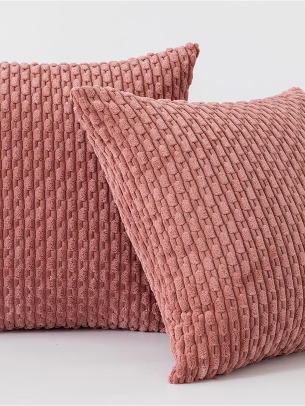 Plush Woven Texture Throw Pillow Covers- Blush Pink